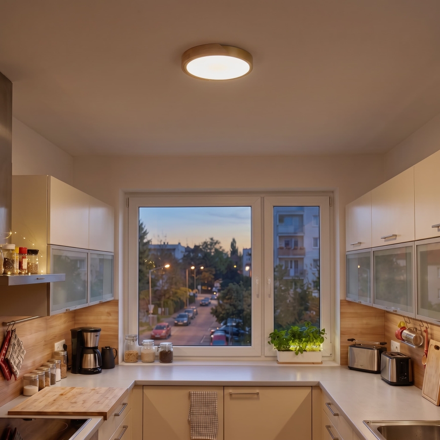 BRILAGI - LED lubinis šviestuvas PILANA LED/24W/230V ąžuolas/auksas skersmuo 30 cm