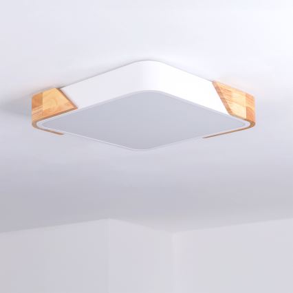 Brilagi - LED lubinis šviestuvas PILANA LED/24W/230V ąžuolas/baltas 32x32 cm