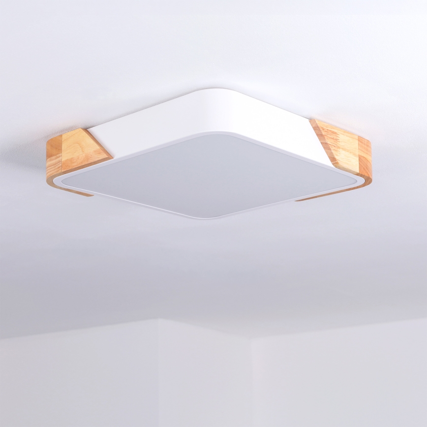 Brilagi - LED lubinis šviestuvas PILANA LED/24W/230V ąžuolas/baltas 32x32 cm