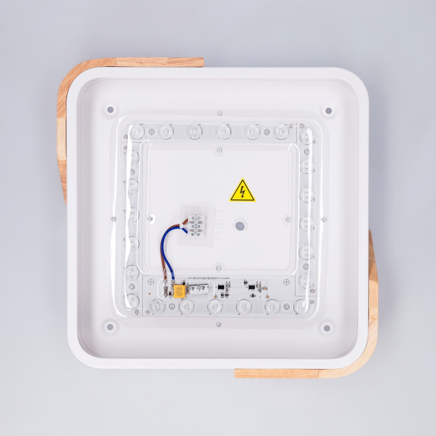 Brilagi - LED lubinis šviestuvas PILANA LED/24W/230V ąžuolas/baltas 32x32 cm