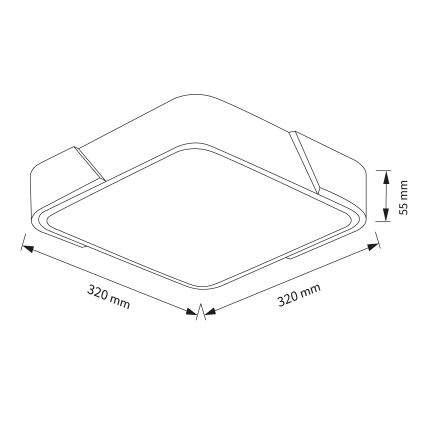 Brilagi - LED lubinis šviestuvas PILANA LED/24W/230V ąžuolas/baltas 32x32 cm