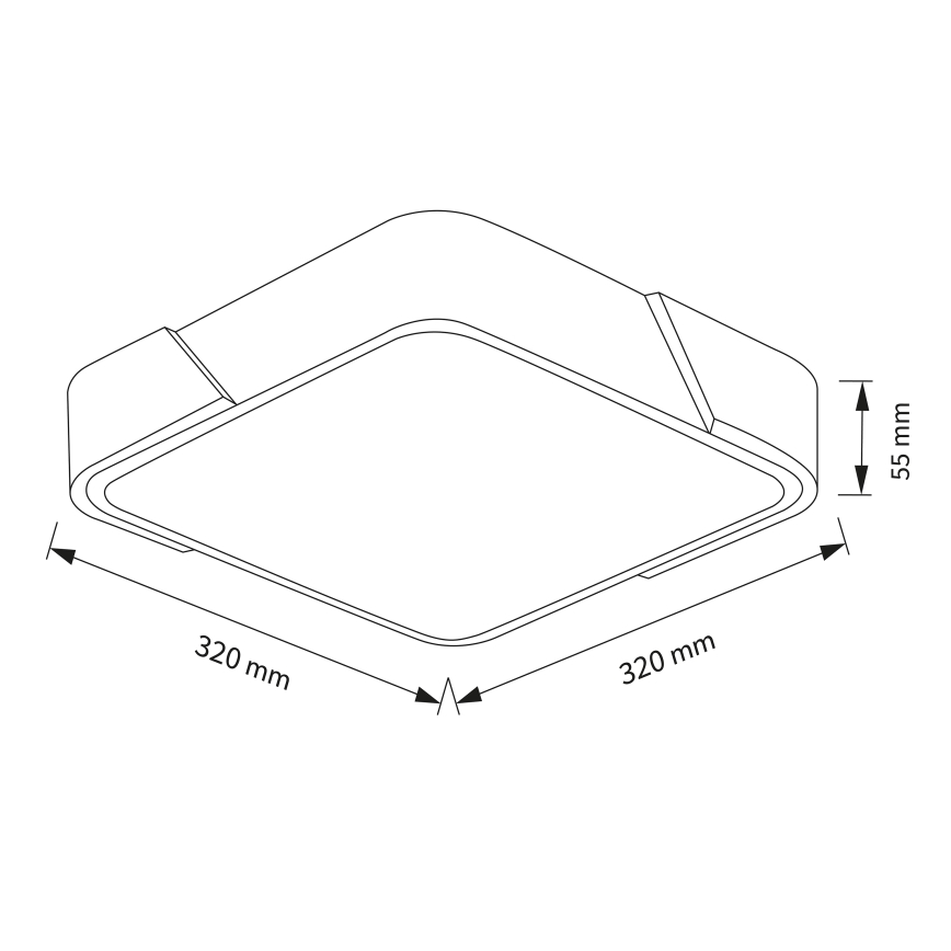 Brilagi - LED lubinis šviestuvas PILANA LED/24W/230V ąžuolas/baltas 32x32 cm