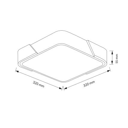 Brilagi - LED lubinis šviestuvas PILANA LED/24W/230V ąžuolas/juoda 32x32 cm