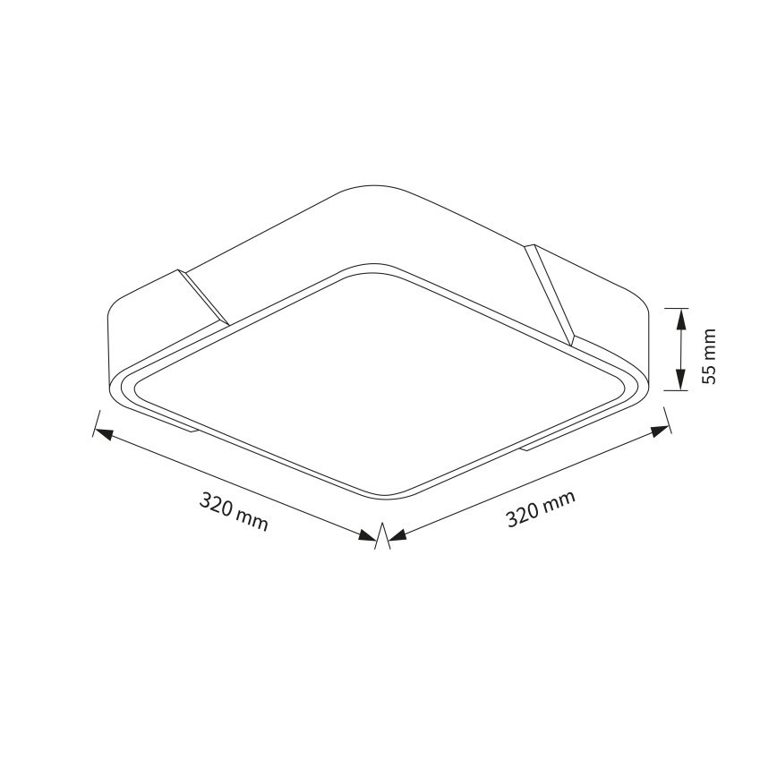 Brilagi - LED lubinis šviestuvas PILANA LED/24W/230V ąžuolas/juoda 32x32 cm