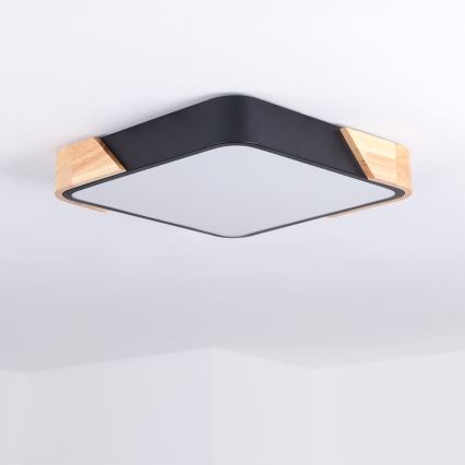 Brilagi - LED lubinis šviestuvas PILANA LED/24W/230V ąžuolas/juoda 32x32 cm
