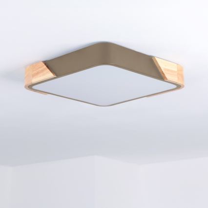 BRILAGI - LED lubinis šviestuvas PILANA SQUARE LED/24W/230V ąžuolas/smėlinė 32x32 cm