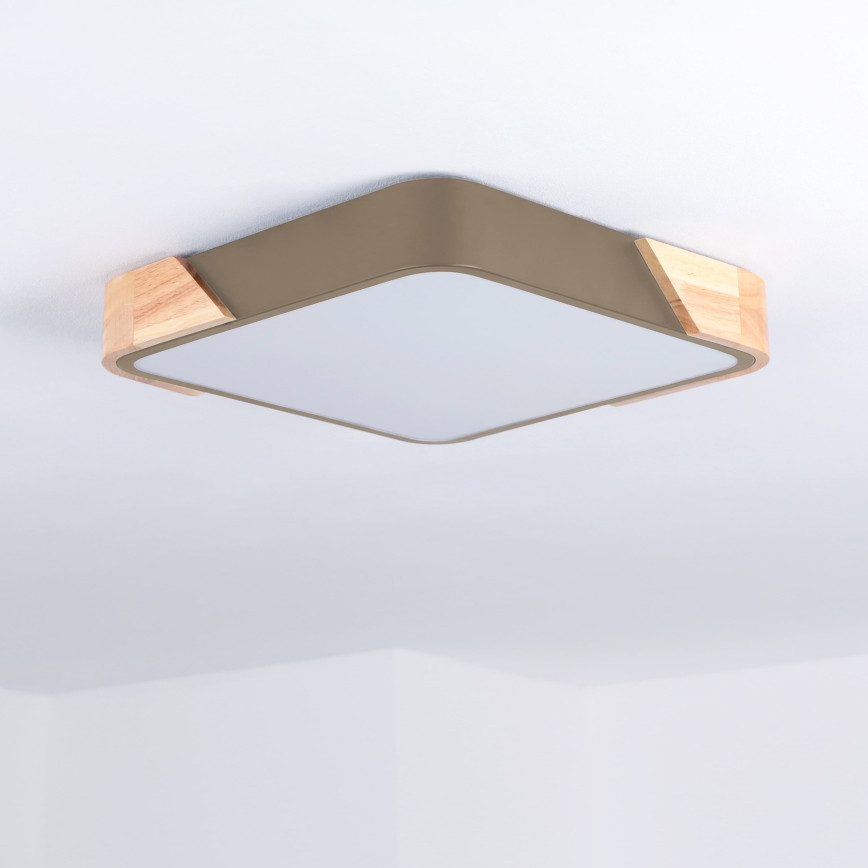 BRILAGI - LED lubinis šviestuvas PILANA SQUARE LED/24W/230V ąžuolas/smėlinė 32x32 cm