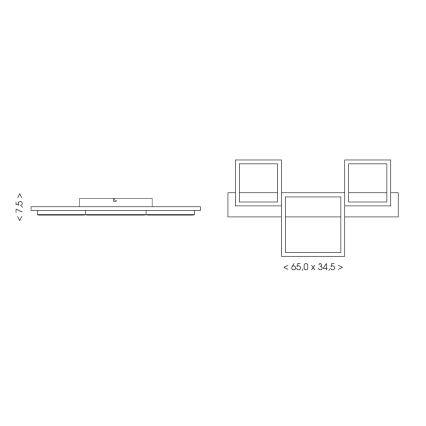 Brilagi - LED lubinis šviestuvas PLANK LED/30W/230V 4000K 34,5x65 cm, medinė apdaila