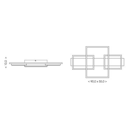 Brilagi - LED lubinis šviestuvas PLANK LED/35W/230V 4000K 55x90 cm mediena