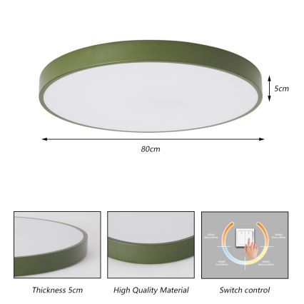 Brilagi - LED lubinis šviestuvas POOL LED/100W/230V 3000/4000/6000K skersmuo 80 cm žalias