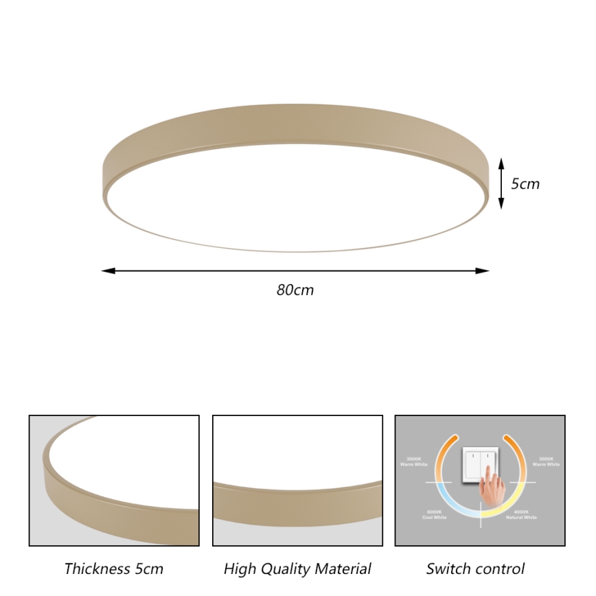Brilagi - LED lubinis šviestuvas POOL LED/100W/230V 3000/4000/6000K Ø 80 cm smėlio spalvos