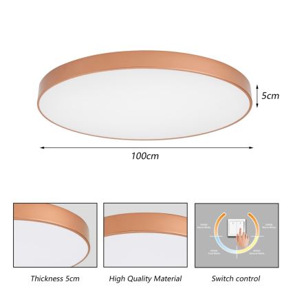 BRILAGI - LED lubinis šviestuvas POOL LED/128W/230V 3000/4000/6000K skersmuo 100 cm bronzinis