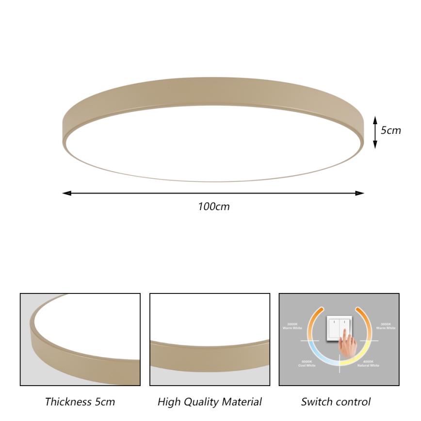 Brilagi - LED lubinis šviestuvas POOL LED/128W/230V 3000/4000/6000K, skersmuo 100 cm, smėlio spalvos
