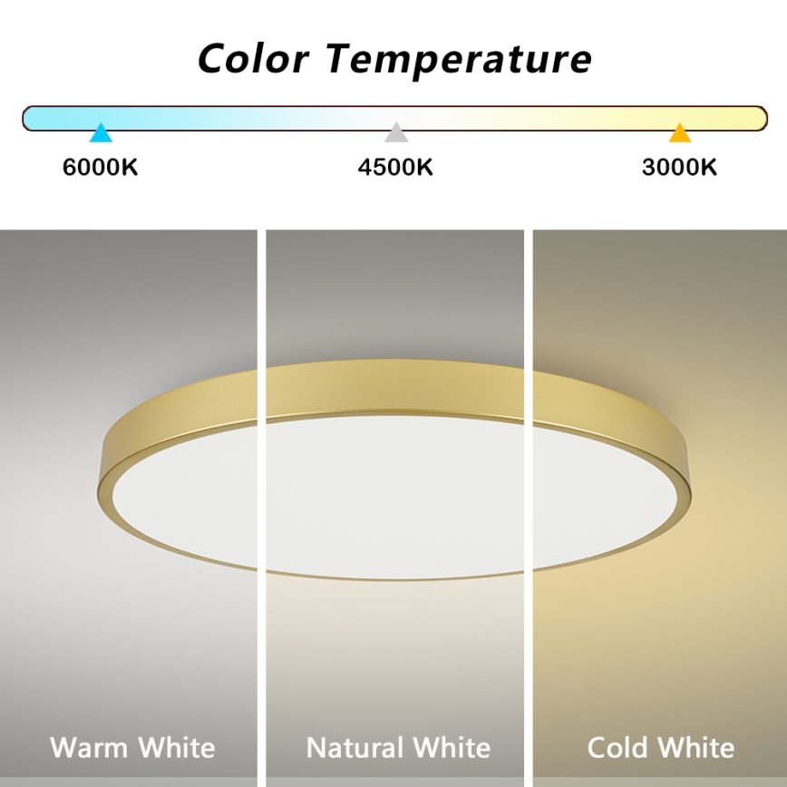 Brilagi - LED lubinis šviestuvas POOL LED/128W/230V 3000/4500/6000K skersmuo 100 cm auksinis
