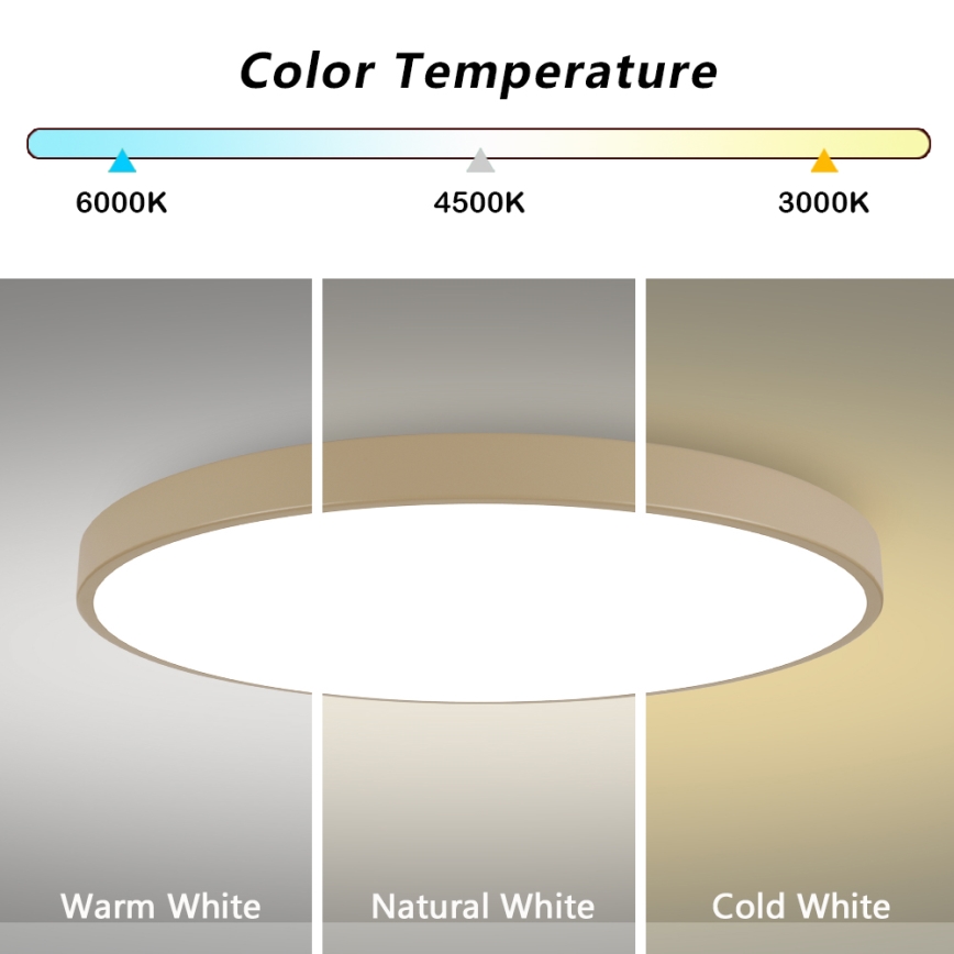 Brilagi - LED lubinis šviestuvas POOL LED/180W/230V 3000/4000/6000K, skersmuo 120 cm, smėlinė