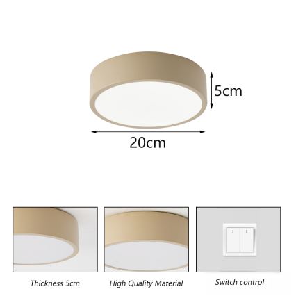 Brilagi - LED lubų šviestuvas POOL LED/18W/230V 3000/4000/6000K skersmuo 20 cm smėlinė