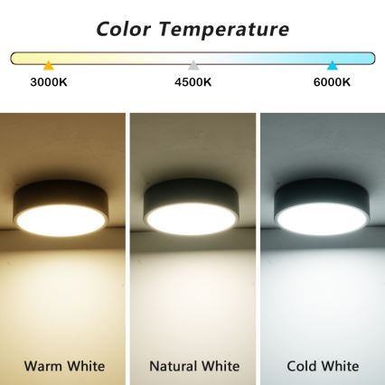 Brilagi - LED lubinis šviestuvas POOL LED/18W/230V 3000/4500/6000K skersm. 20 cm juodas