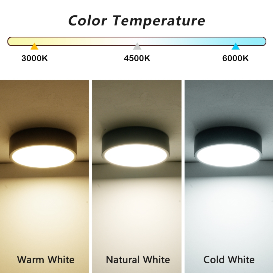 Brilagi - LED lubinis šviestuvas POOL LED/18W/230V 3000/4500/6000K skersmuo 20 cm juodas