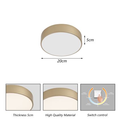 BRILAGI - LED lubinis šviestuvas POOL LED/24W/230V 3000/4000/6000K skersmuo 20 cm auksinis