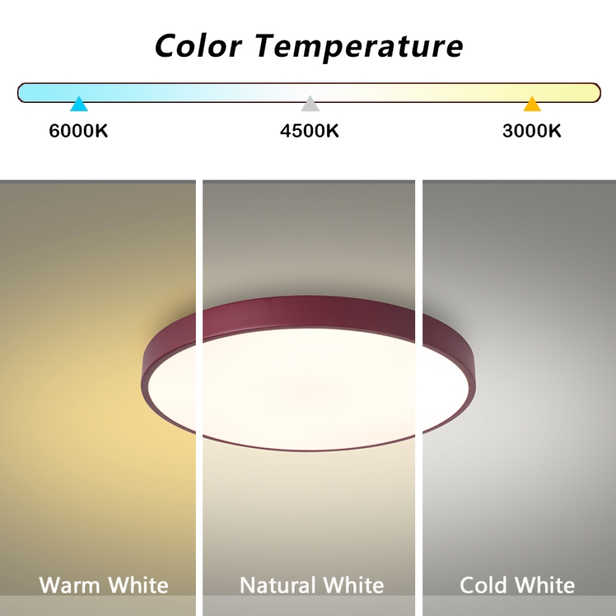 Brilagi - POOL LED lubinis šviestuvas LED/36W/230V 3000/4000/6000K skersmuo 30 cm bordo