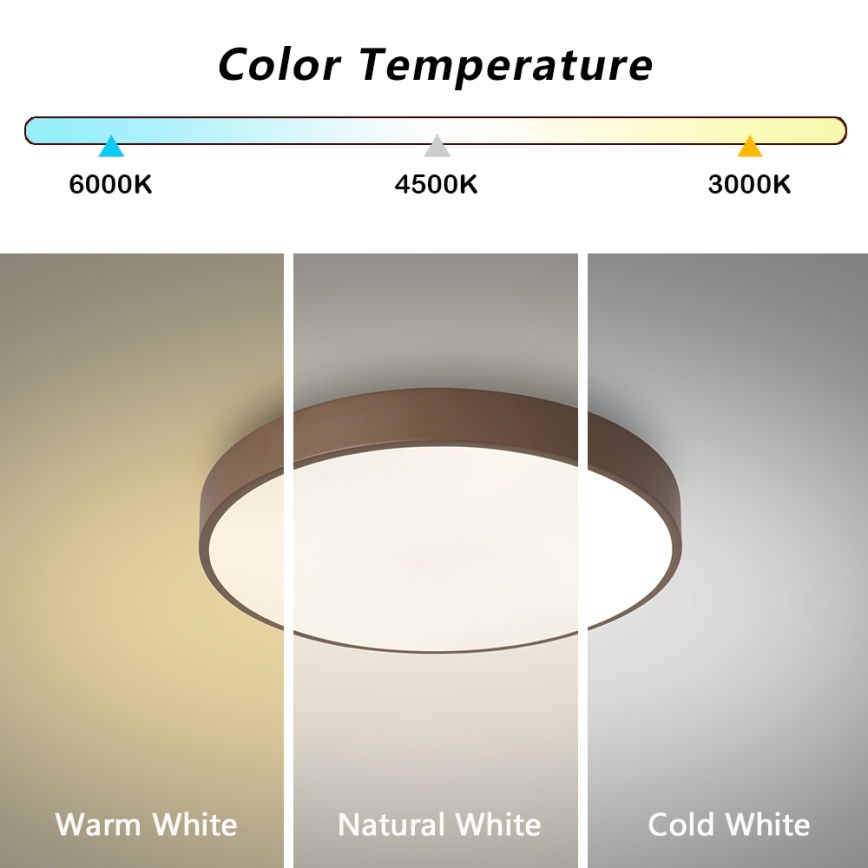 Brilagi - LED lubinis šviestuvas POOL LED/36W/230V 3000/4000/6000K skersmuo 30 cm ruda