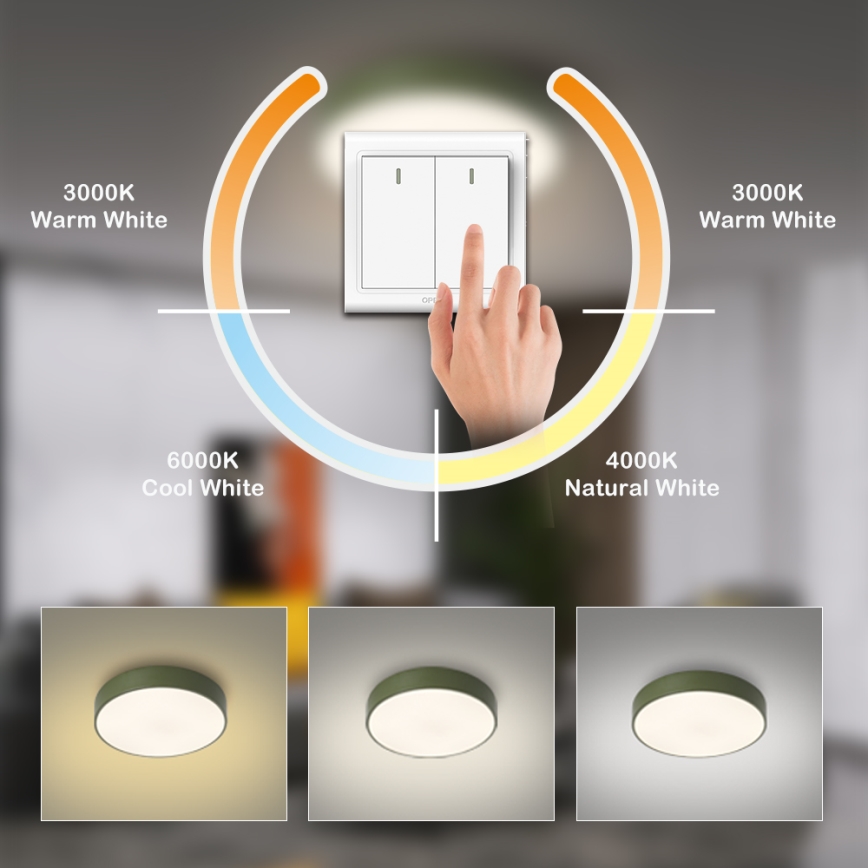 Brilagi - LED lubinis šviestuvas POOL LED/36W/230V 3000/4000/6000K skersmuo 30 cm žalias