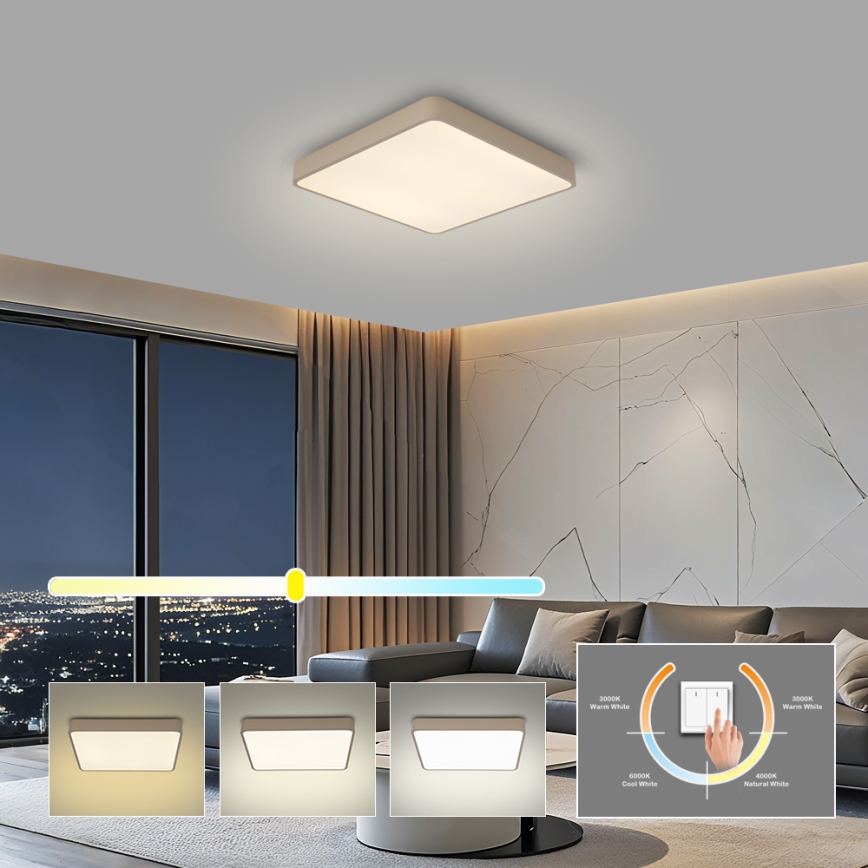 Brilagi - LED lubinis šviestuvas POOL LED/36W/230V 3000/4000/6000K 40x40 cm smėlinis
