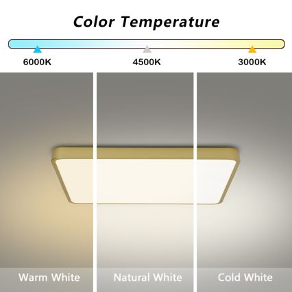 Brilagi - LED lubinis šviestuvas POOL LED/36W/230V 3000/4500/6000K 40x40 cm auksinės spalvos