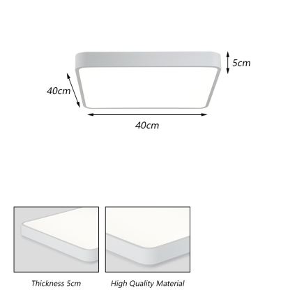 Brilagi - LED lubinis šviestuvas POOL LED/36W/230V 3000/4500/6000K 40x40 cm balta