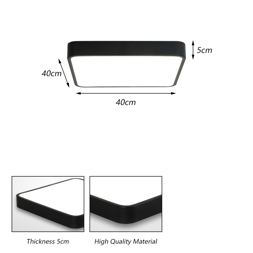 Brilagi - LED lubinis šviestuvas POOL LED/36W/230V 3000/4500/6000K 40x40 cm juoda