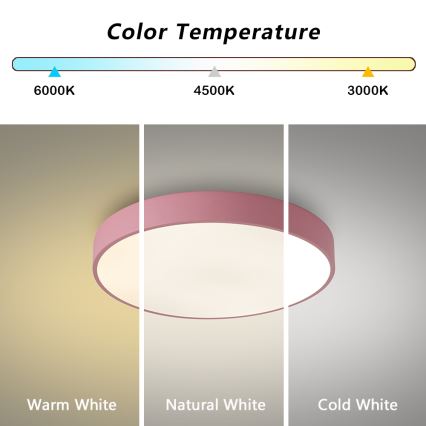 Brilagi - LED lubų šviestuvas POOL LED/48W/230V 3000/4000/6000K skersm. 40 cm rožinis
