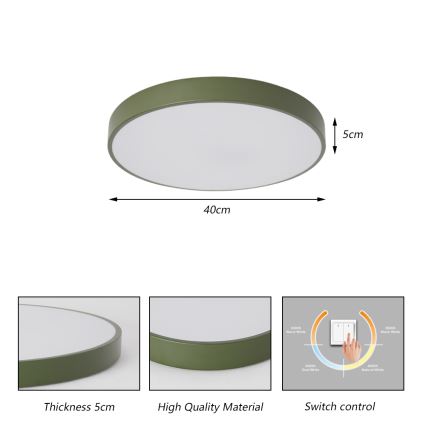 Brilagi - LED lubinis šviestuvas POOL LED/48W/230V 3000/4000/6000K Ø 40 cm žalias