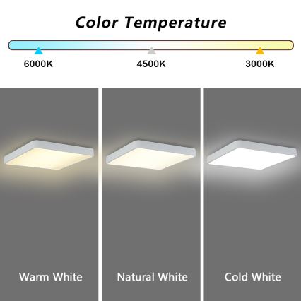 Brilagi - LED lubinis šviestuvas POOL LED/48W/230V 3000/4500/6000K 50x50 cm balta