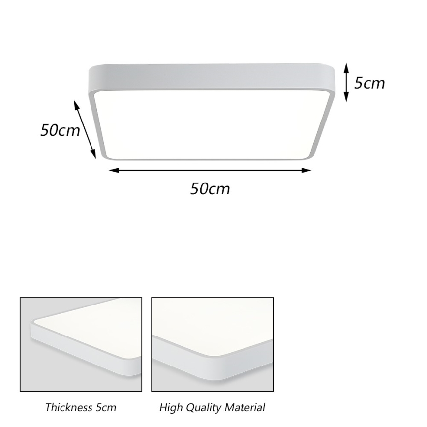 Brilagi - LED lubinis šviestuvas POOL LED/48W/230V 3000/4500/6000K 50x50 cm balta