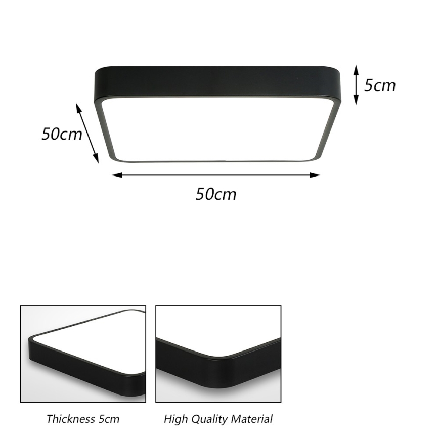 Brilagi - LED lubinis šviestuvas POOL LED/48W/230V 3000/4500/6000K 50x50 cm juoda