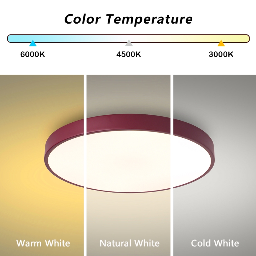Brilagi - LED lubinis šviestuvas POOL LED/60W/230V 3000/4000/6000K skersmuo 50 cm bordo
