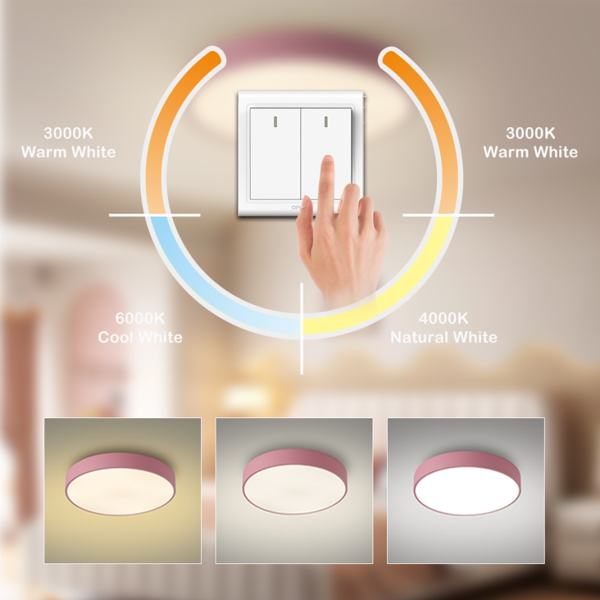 Brilagi - LED lubinis šviestuvas POOL LED/60W/230V 3000/4000/6000K skersm. 50 cm rožinė