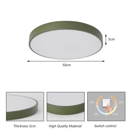 Brilagi - LED lubinis šviestuvas POOL LED/60W/230V 3000/4000/6000K Ø 50 cm žalias