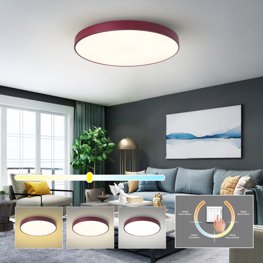 Brilagi - LED lubinis šviestuvas POOL LED/60W/230V 3000/4000/6000K Ø 60 cm bordo