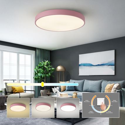 Brilagi - LED lubinis šviestuvas POOL LED/60W/230V 3000/4000/6000K Ø 60 cm rožinis