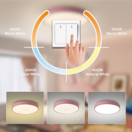 Brilagi - LED lubinis šviestuvas POOL LED/60W/230V 3000/4000/6000K Ø 60 cm rožinis
