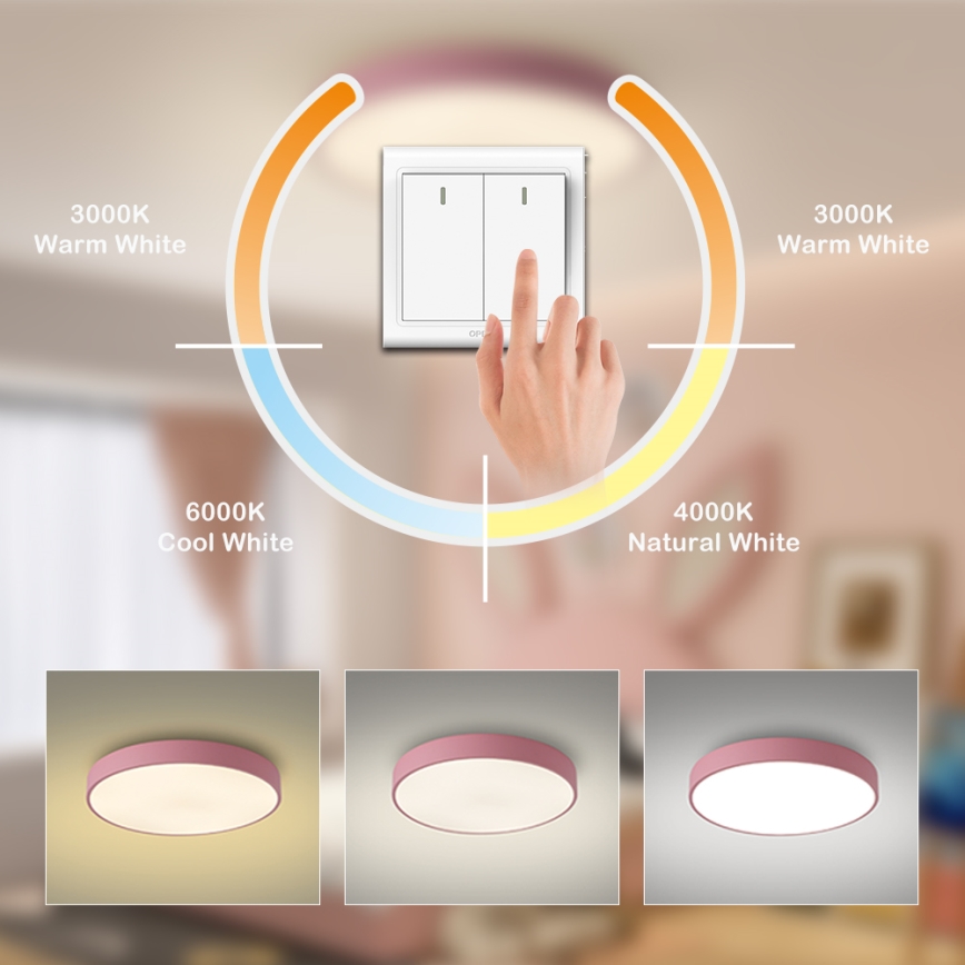 Brilagi - LED lubinis šviestuvas POOL LED/60W/230V 3000/4000/6000K Ø 60 cm rožinis