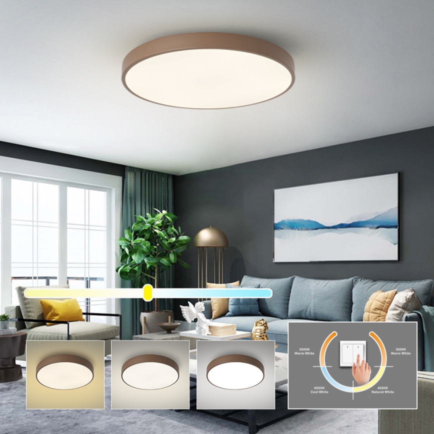 Brilagi - LED lubinis šviestuvas POOL LED/60W/230V 3000/4000/6000K, Ø 60 cm, rudas