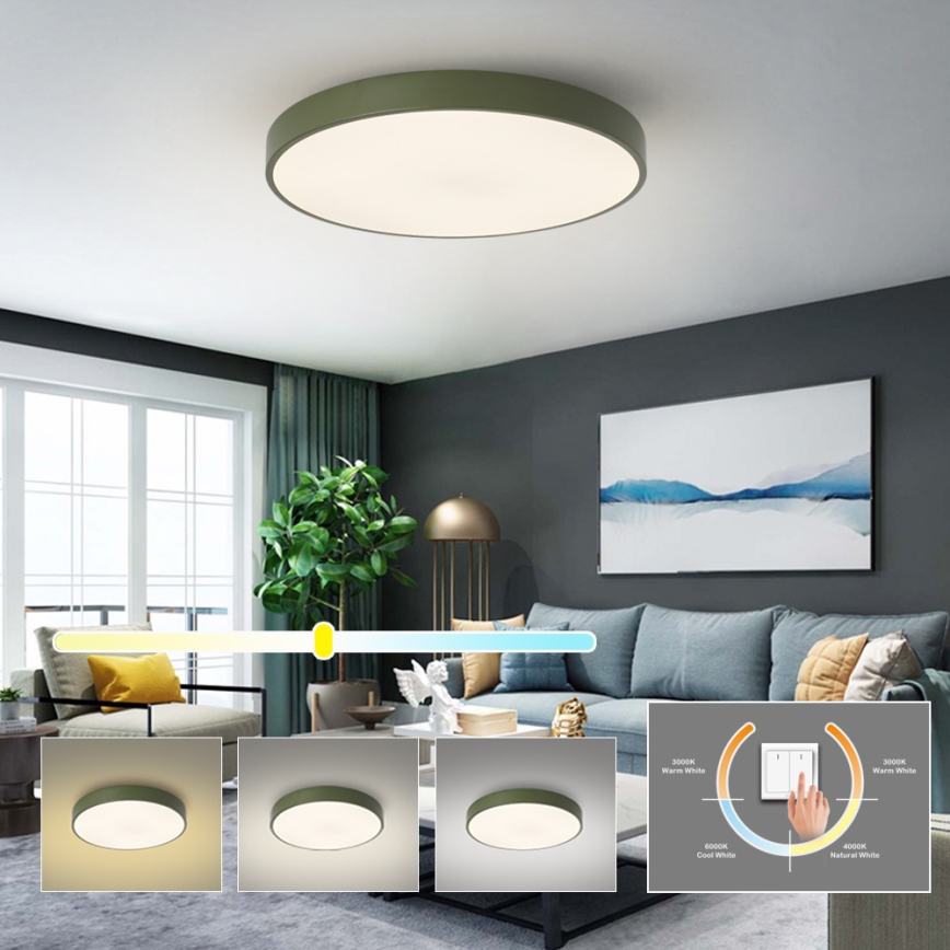 Brilagi - LED lubų šviestuvas POOL, LED/60W/230V, 3000/4000/6000K, skersmuo 60 cm, žalias