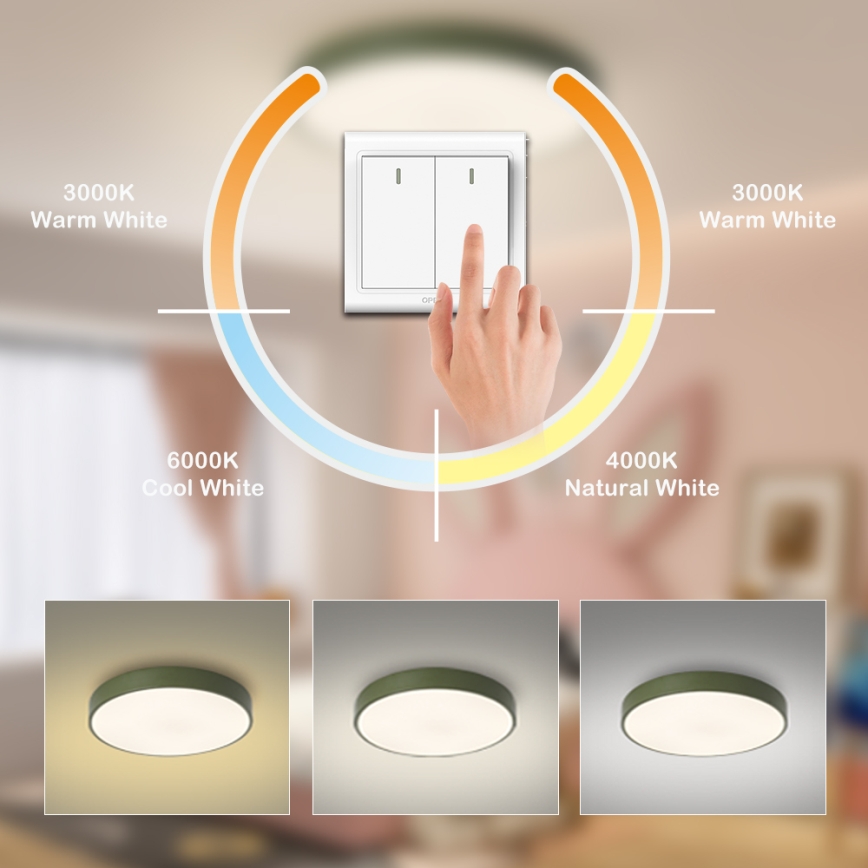 Brilagi - LED lubų šviestuvas POOL, LED/60W/230V, 3000/4000/6000K, skersmuo 60 cm, žalias