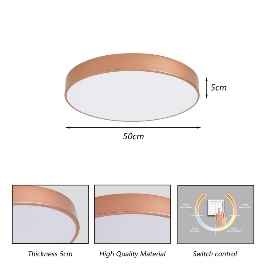 BRILAGI - LED lubinis šviestuvas POOL LED/60W/230V 3000/4000/6000K skersmuo 50 cm bronzinis
