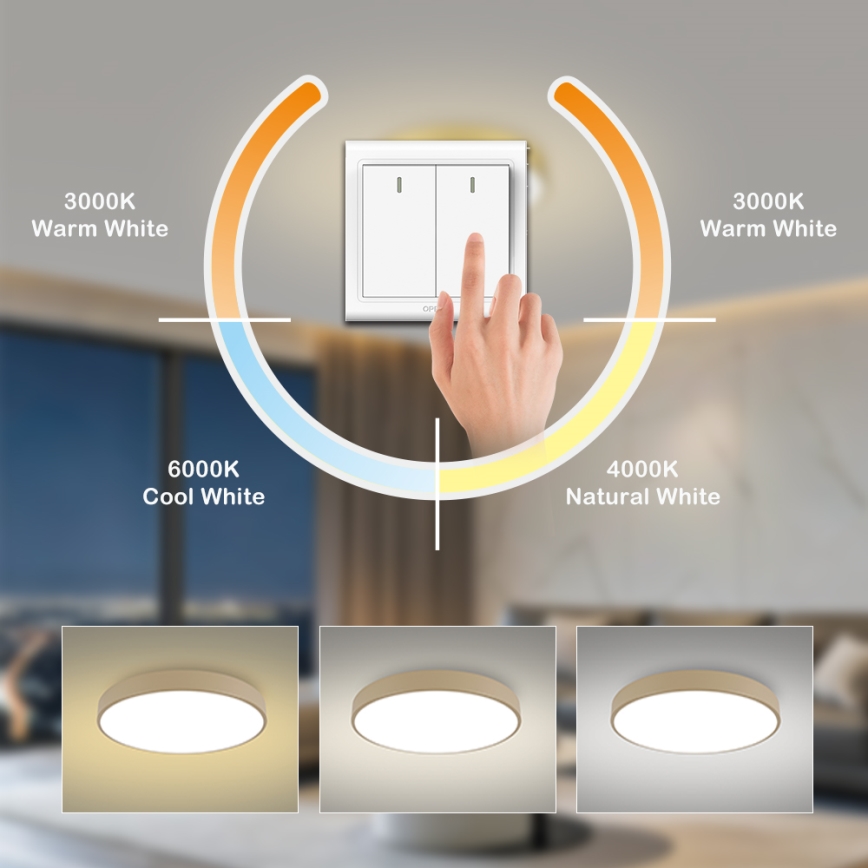 Brilagi - LED lubų šviestuvas POOL LED/60W/230V 3000/4500/6000K Ø 60 cm, smėlinė