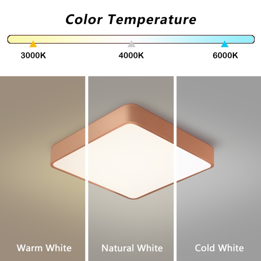 BRILAGI - LED lubinis šviestuvas POOL SQUARE LED/48W/230V 3000/4000/6000K 50x50 cm varinis