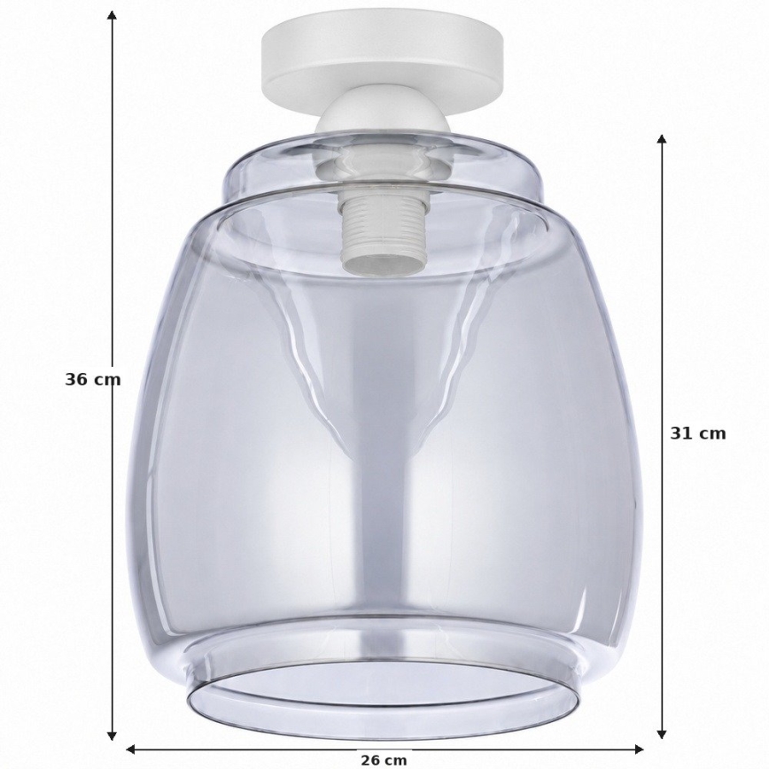 BRILAGI - LED lubinis šviestuvas RETRO GLASS 1xE27/60W/230V skersmuo 26 cm balta/dūminė pilka