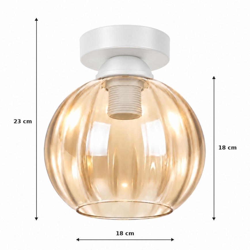 BRILAGI - LED lubinis šviestuvas RETRO GLASS 1xE27/60W/230V skersm. 18 cm balta/dūminė smėlinė